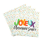 SET OF 20 BIRTHDAY PAPER NAPKINS 33X33CM