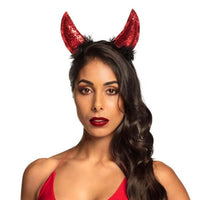 GLITTER DEVIL HORN TIARA
