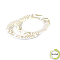 SET OF 6 REUSABLE PLASTIC PLATES 18CM SILVER