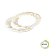 SET OF 6 REUSABLE PLASTIC PLATES 18CM SILVER