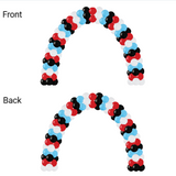 ARCHE DE BALLONS LATEX – SPIRALE OU DOMINO (2 À 4 COULEURS)