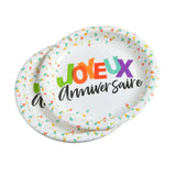 SET OF 6 PAPER PLATES 18CM HAPPY CONFETTIS