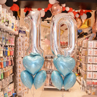 NUMBER 0 SILVER BALLOON 86CM
