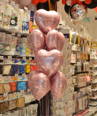 BOUQUET OF 8 45CM ALUMINUM HEART BALLOONS