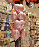 BOUQUET OF 8 45CM ALUMINUM HEART BALLOONS