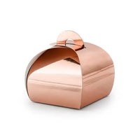 SET OF 10 MINI ROSE GOLD CARDBOARD BOXES 6X6X5.5CM