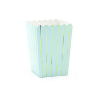 SET OF 6 BLUE POPCORN BOXES 7x7x12.5cm
