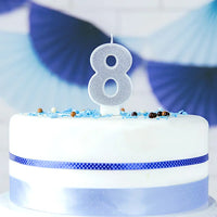 BOUGIE ANNIVERSAIRE CHIFFRE 8 ARGENT 7CM