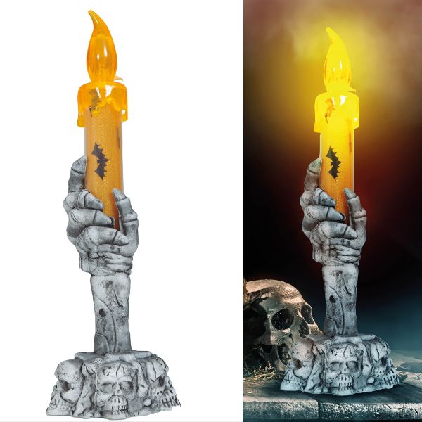 Crâne LED Lumineux - Décoration Halloween Effrayante - Pour Maison, Fête, Bureau Ou Gâteau - PVC Argenté