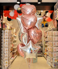 BOUQUET DE 10 BALLONS ALUMINIUM 45CM
