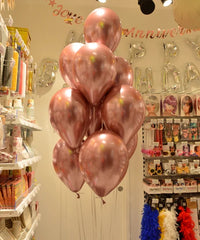 BOUQUET DE 10 BALLONS LATEX SHINY 33CM | DORÉ/ ARGENT/ ROSE GOLD