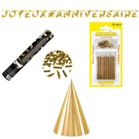 Pack Chic Doré – Ballons Hélium, Guirlande & Déco