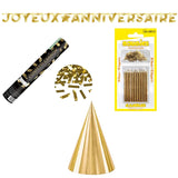 Pack Chic Doré – Ballons Hélium, Guirlande & Déco