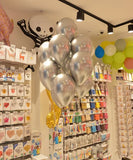 BOUQUET DE 10 BALLONS LATEX SHINY 33CM | DORÉ/ ARGENT/ ROSE GOLD