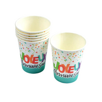 SET DE 6 GOBELETS EN CARTON 25CL HAPPY CONFETTIS