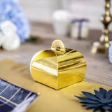SET OF 10 MINI GOLD CARDBOARD BOXES 6X6X5.5CM