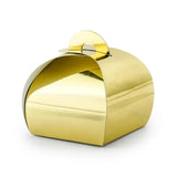 SET OF 10 MINI GOLD CARDBOARD BOXES 6X6X5.5CM