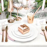 SET OF 10 MINI ROSE GOLD CARDBOARD BOXES 6X6X5.5CM