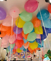 SET DE 50 BALLONS LATEX 30CM GONFLÉ À L'HÉLIUM