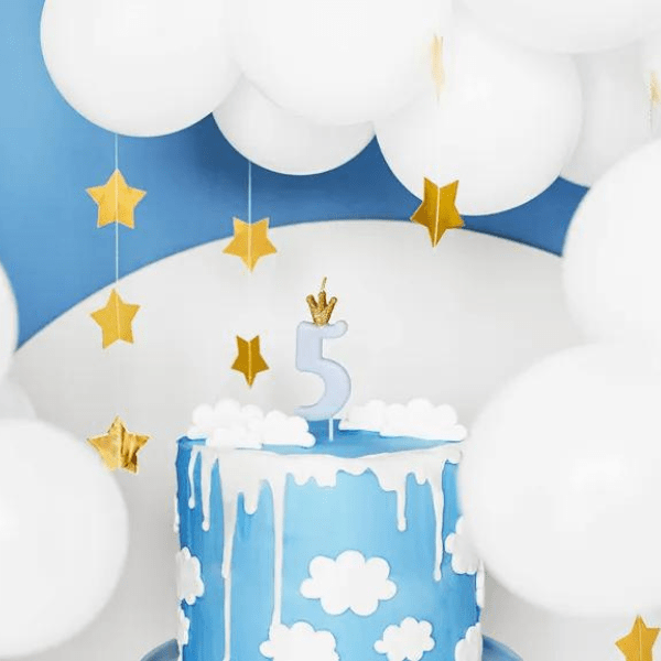 Bougie Anniversaire chiffre 5 bleue : Bougies Chiffres sur