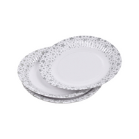 SET OF 6 SILVER STAR DURABLE PAPERBOARD PLATES 18CM