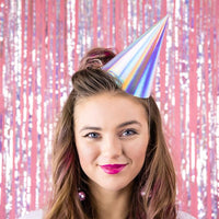 CONE PARTY HATS IRIDISCENT X6