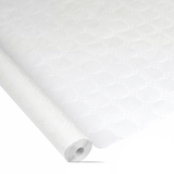 WHITE DAMASK PAPER TABLECLOTH 1.18X5M