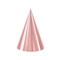 CONE PARTY HATS ROSE GOLD X6