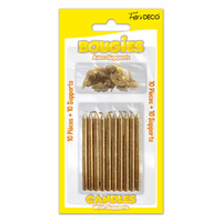 GOLD GLITTER CANDLES X10