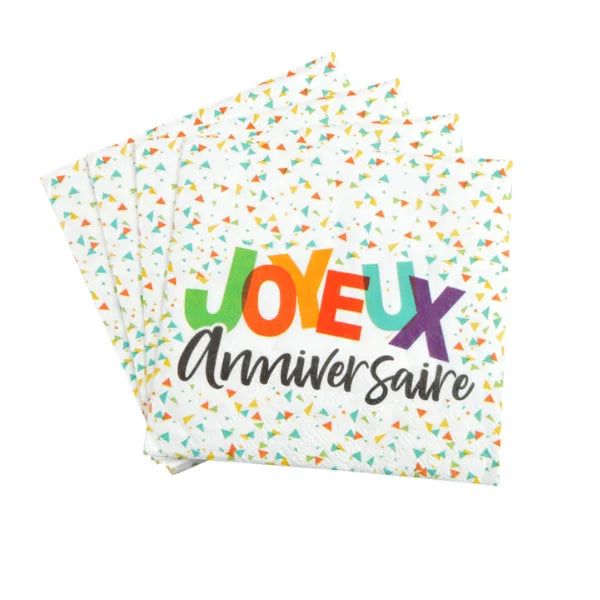 SET OF 20 BIRTHDAY PAPER NAPKINS 33X33CM