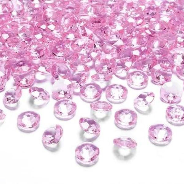 SACHET DE 100 CONFETTIS DIAMANT ROSE CLAIR