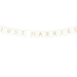 JUST MARRIED CARDBOARD GARLAND WHITE 15X155CM