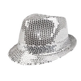 CHAPEAU POPSTAR SEQUINS ARGENT