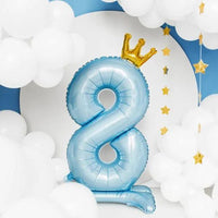 STANDING BALLOON NUMBER 8 BLUE 84CM