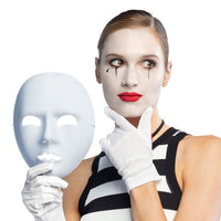 WHITE MIME FACE MASK