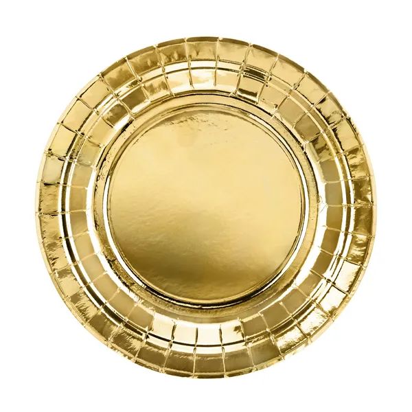 SET OF 6 SUSTAINABLE GOLD PAPER PLATES 18CM