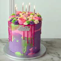 16 BOUGIES AVEC TOPPER 'HAPPY BIRTHAY' ARGENT