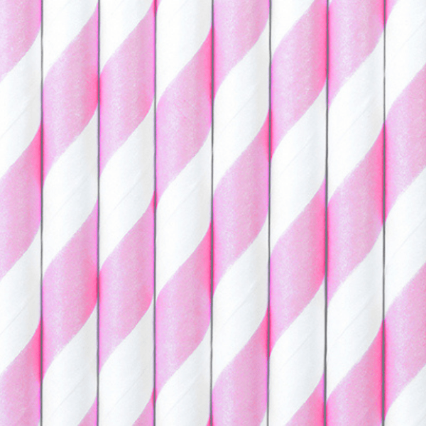 FUSCHIA STRAWS X10 OF 19.5CM 