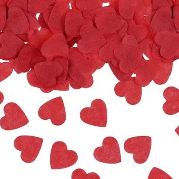 SACHET CONFETTIS COEUR ROUGE PAPIER 15G