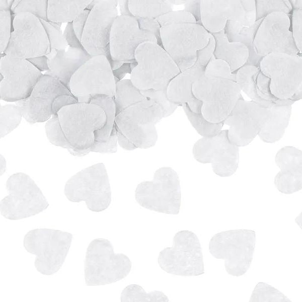 WHITE HEART CONFETTI PAPER BAG 15G