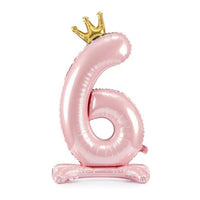 STANDING BALLOON NUMBER 6 PINK 84CM