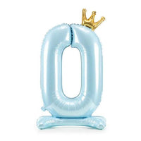 STANDING BALLOON NUMBER 0 BLUE 84CM