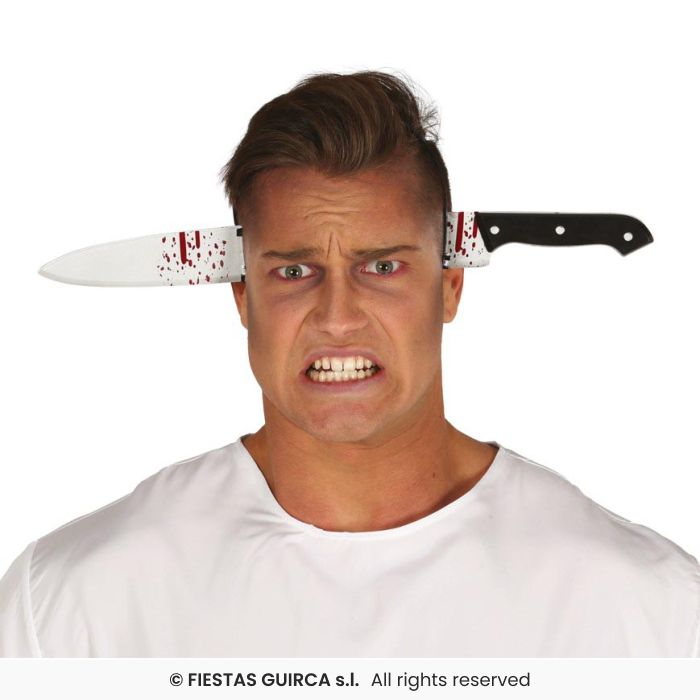 DIADÈME COUTEAU AVEC SANG 35 CMS