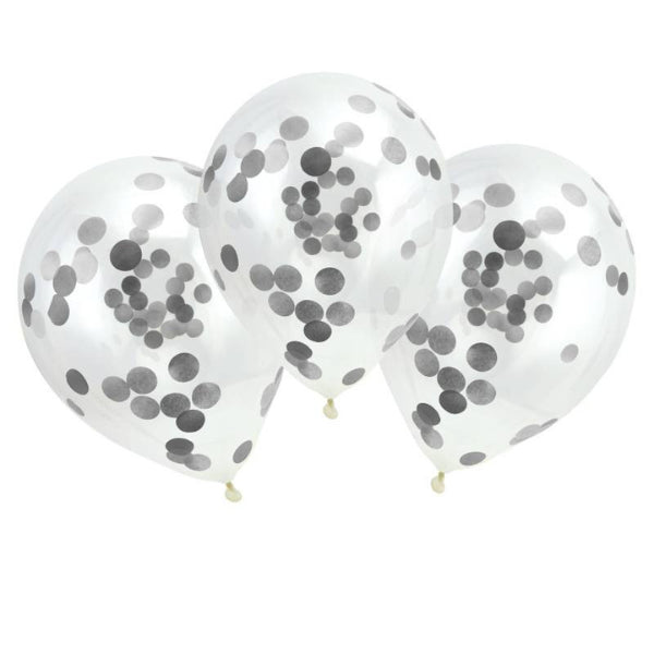 BAG OF 6 GOLDEN CONFETTI BALLOONS 45CM