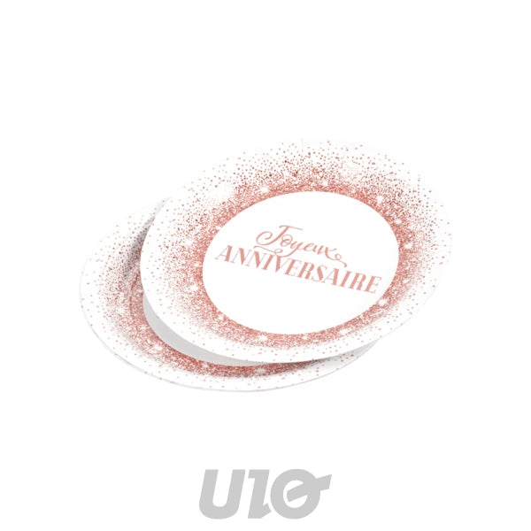 SET OF 6 CARDBOARD BIRTHDAY PLATES 18.5CM 