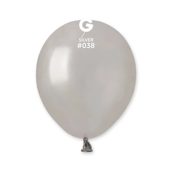 lot de ballons argentés 13 cm en latex biodégradable pour décoration de fête