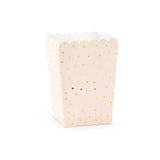 SET DE 6 BOITES A POP CORN ROSE 7x7x12.5cm