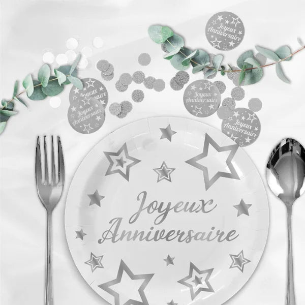 CHIC SILVER PARTY TABLE DECORATION TRIO