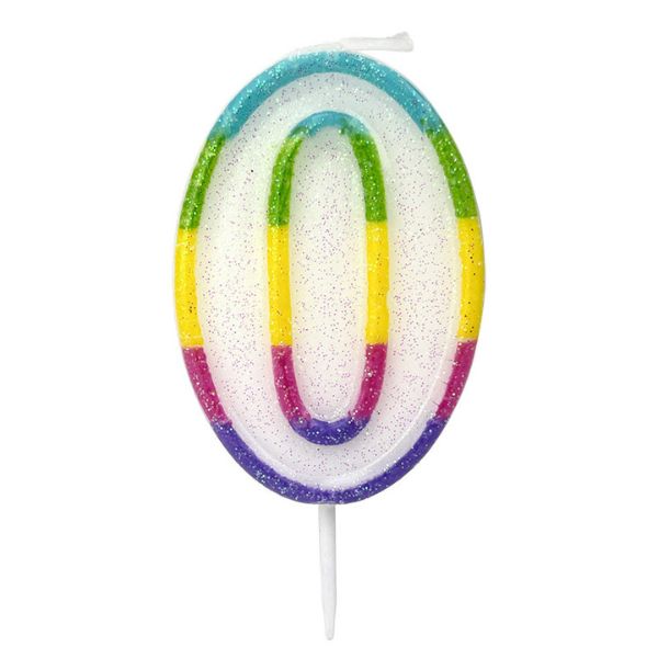 BOUGIE ANNIVERSAIRE CHIFFRE 0 DE 6CM