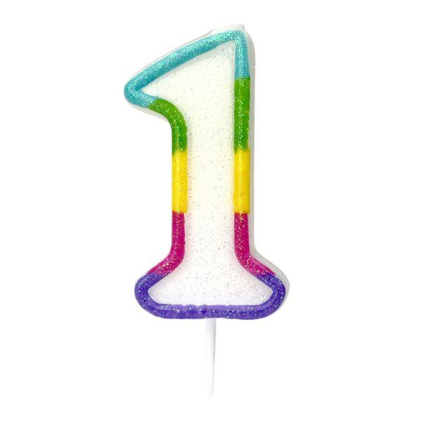 BOUGIE ANNIVERSAIRE CHIFFRE 1 DE 6CM